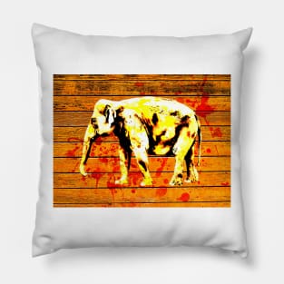 Elephant in Gold Pillow