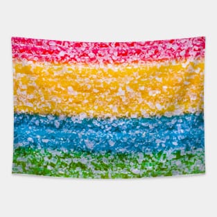 Neon Rainbow Sour Gummy Stripes Candy Photo Pattern Tapestry