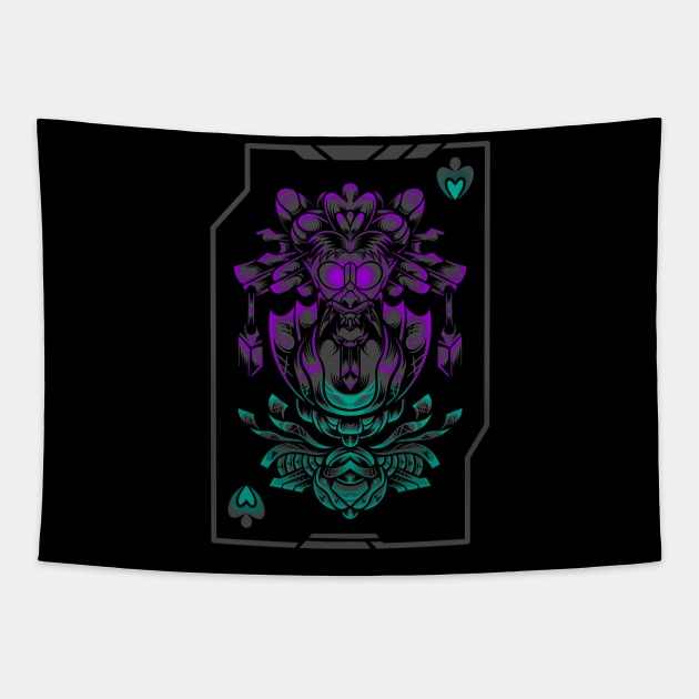 scary spade card Tapestry by Bayuktx