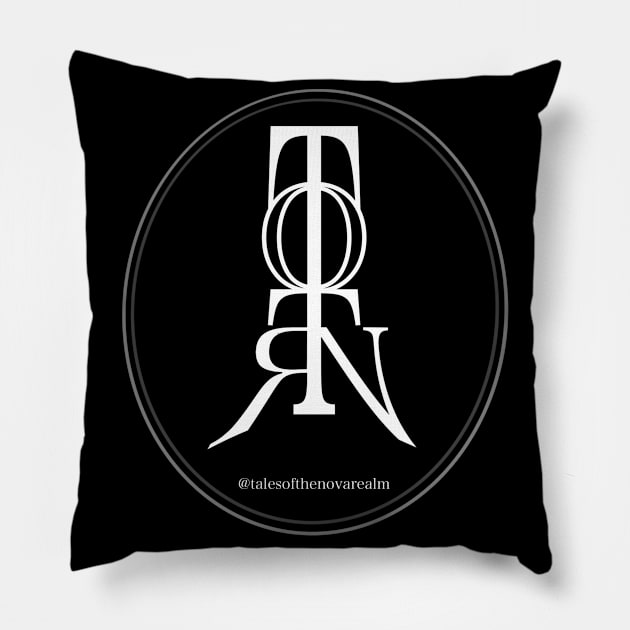 2021 TOTNR Logo Symbol - Grayscale Pillow by Tales of The Nova Realm