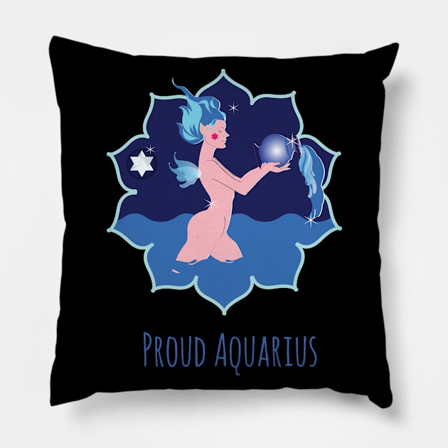 Proud Aquarius Pillow by emma17