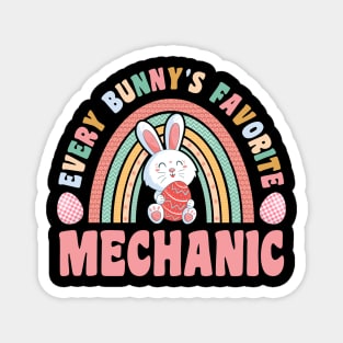 Rainbow Every Bunnys Is Favorite Mechanic Cute Bunnies Easter Eggs Magnet