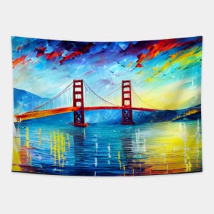 Vibrant Oleo San Francisco Bridge Tapestry