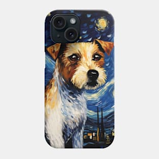 Jack Russell terrier in Starry Night by Van Gogh style Phone Case