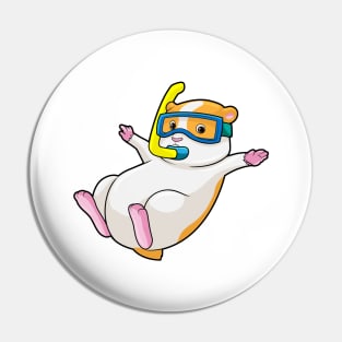 Hamster at Diving with Swimming goggles Pin