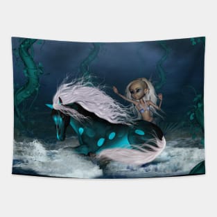 Fantasy horse on the beach Tapestry