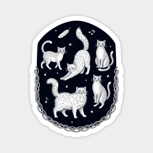 Cat retro vintage Magnet by CreativeSage