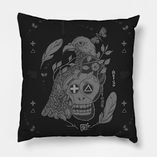 (Im)mortality Bird Dark Dark Grey Pillow