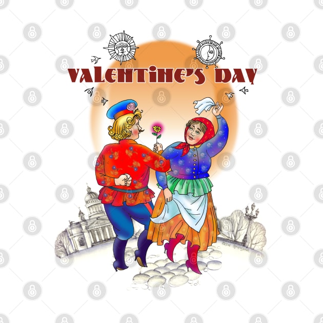 Fun Couple Dance Colorful Valentine's Day Design by ROSHARTWORK