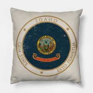 Vintage Idaho State USA United States of America American Flag Pillow