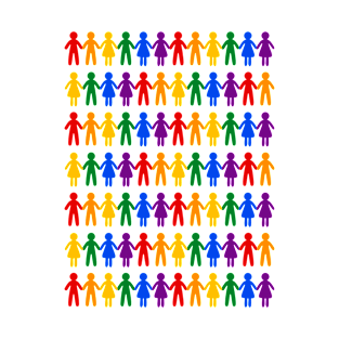 Rainbow People Pattern T-Shirt