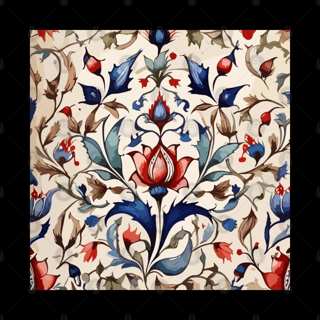 Ottoman Pattern on Cream by Siha Arts