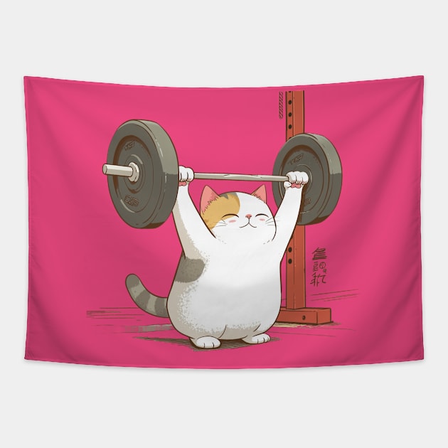 Fitness Cat Tapestry by vladocar