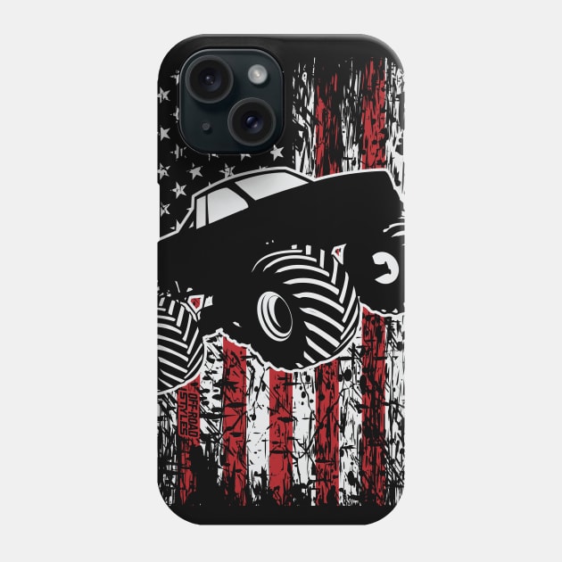 USA FLAG MONSTER SMASHER Phone Case by OffRoadStyles