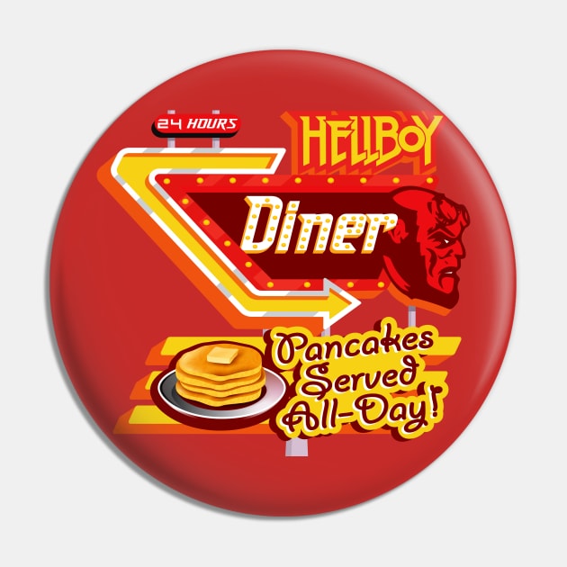 Hellsboy Diner Sign Pin by Alema Art