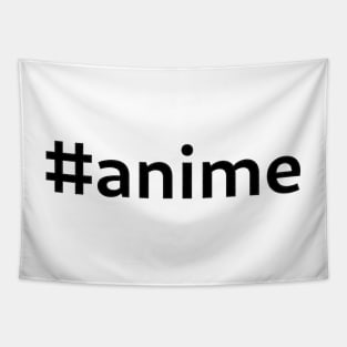 #anime - black text Tapestry