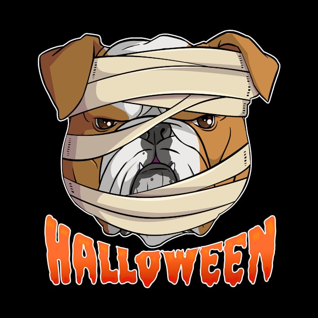 English Bulldog Mummy Happy Halloween by Noseking