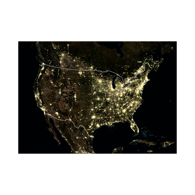 USA at night, satellite image (C024/9398) by SciencePhoto