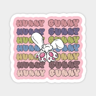 Hunny Bunny repeat bubble words pastels bunny butt Magnet