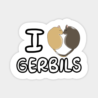 I heart gerbils (sleeping gerbils heart) Magnet