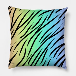 Pastel Rainbow Tiger Print Pillow