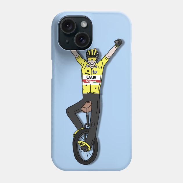 Tadej Pogacar Tour de France 2022 - Yellow jersey Phone Case by p3p3ncil