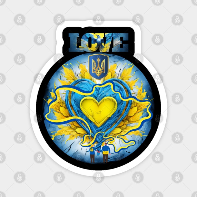 peace for ukraina Magnet by FehuMarcinArt