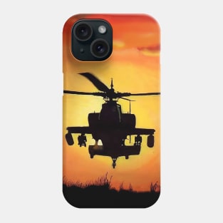 AH-64 Apache Helicopter Oil Painting Phone Case