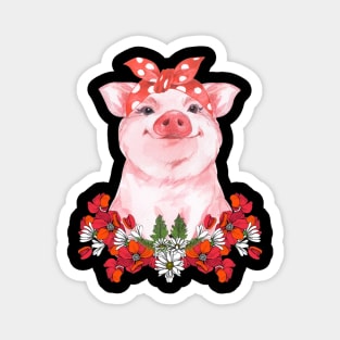 Pig Flower Magnet