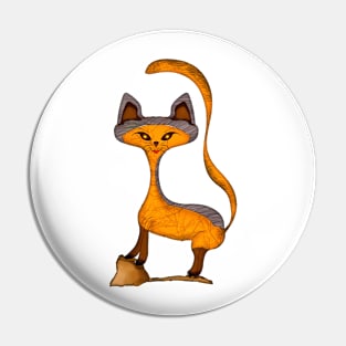 Amber cat Pin