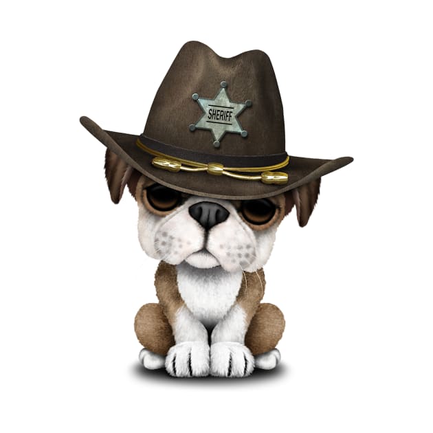 Cute British Bulldog Puppy Sheriff by jeffbartels