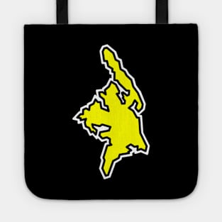 Cortes Island in a Bright Yellow Silhouettte - Fresh and Clean - Cortes Island Tote