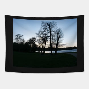 Sunset at Virginia Waters lake, Surrey, England Tapestry