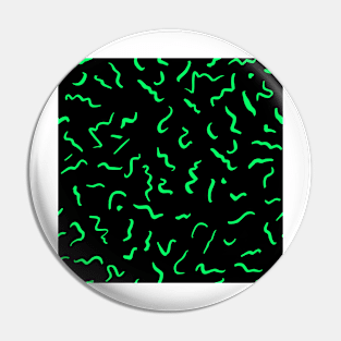 Artistic Squiggle Colorful Print Pattern Green Pin