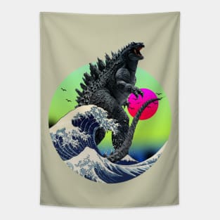 King of Monster and the Great Wave Tapestry