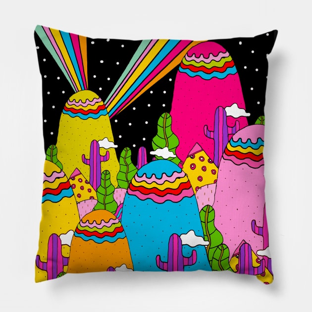 Night Sky Rainbow Pillow by saif