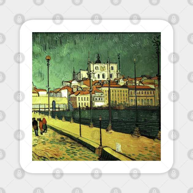 Lisbon in Van Gogh's style Magnet by Classical