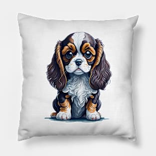 Chibi Cavalier King Charles Spaniel Dog Pillow