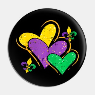 Mardi Gras Hearts Cute Outfit Women Girls Kids Toddler Pin