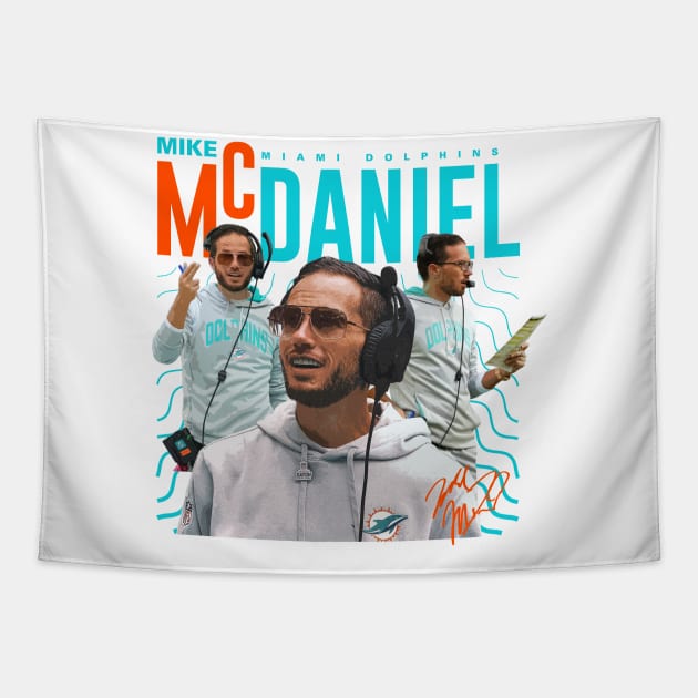 Mike McDaniel Miami Dolphins Tapestry by Juantamad