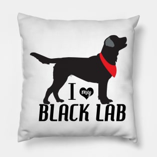 Black Labs Labrador Retriever Dogs Pattern in Blue Pillow