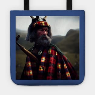 Scottish Highlander in Clan Tartan Tote