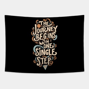 The Journey Begins With One Single Step Motivational Design Tapestry