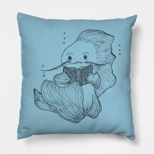 Reading Fish -- bookworm, wholesome, teachers gift Pillow