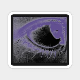 Purple Eye Edit - Relief Print Style - Photo Magnet