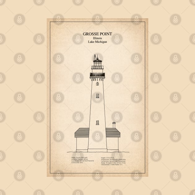 Grosse Point Lighthouse - Illinois - SD by SPJE Illustration Photography