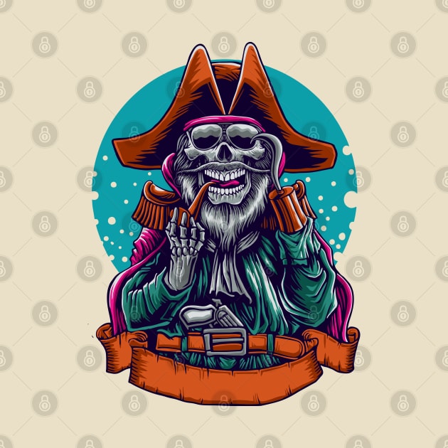 Skull Pirates Illustration by Mako Design 