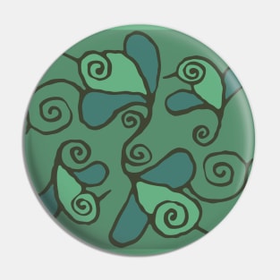 4 Greens Flowerbird Pin