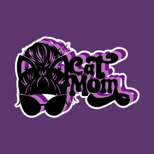 Retro Cool Cat Mom - violet T-Shirt