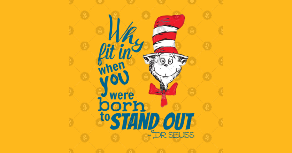 Dr Seuss Quote Baby Shower Red Fish - Why Fit In When You Were Born to Stand Out - Dr Seuss ...
